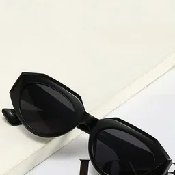 AUGEN Unisex Brown Lens & Blue Oval Sunglasses with-9
