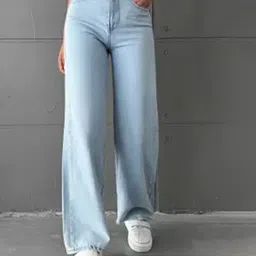 LINARIA Women Cotton Classic High-Rise Light Fade Wide Leg Jeans-image-95