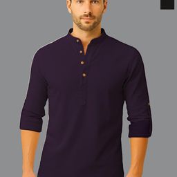 Yugnik Men Pack Of 2 Cotton Band Collar Kurta-image-48