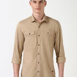 Peter England Casuals Men Slim Fit Opaque Casual Shirt-image-67