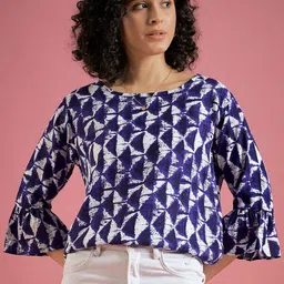DressBerry Print Bell Sleeve Boxy Top-picture-31