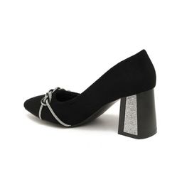 Flat n Heels Suede Block Pumps with Bows image 3