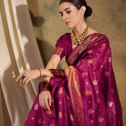 SAINOOR Ethnic Motifs Woven Design Banarasi Saree-image-69
