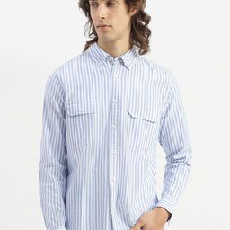 United Colors of Benetton Button Down Collar Vertical Stripes Striped Pure Cotton Shirt-picture-43