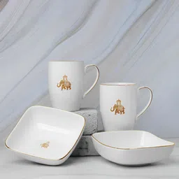 Vola Global LLP White 4 Pieces Glossy Cups-25