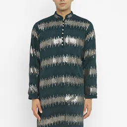 Devyom Men Embroidered Regular Thread Work Kurta with Pyjamas image 3