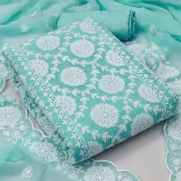 Ishin Embroidered Silk Georgette Unstitched Dress Material-picture-15