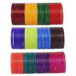 ZULKA Set Of 144 Plain Glossy Finish Bangles-image-89