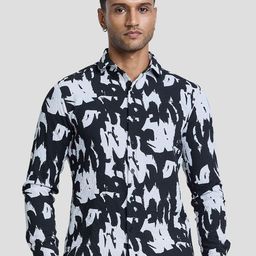 Snitch Men Smart Slim Fit Opaque Printed Casual Shirt-image-80