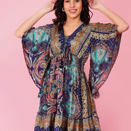 Boholyfe Women Bohemian Print A-Line Dress-picture-51