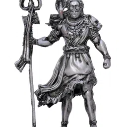 Aura Silver Toned & Black Lord Shiva Religious Idol Showpiece-image-91