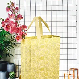 Kuber Industries Printed Shopper Handheld Bag with Tasselled-48
