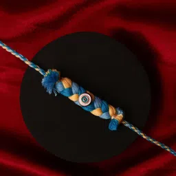 PANASH Set Of 4 Stone-Studded & Beaded Rakhi With Printed Mugs Greeting Card & Roli Chawal image 3