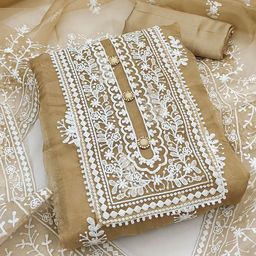 Maroosh Embroidered Organza Unstitched Dress Material-image-35