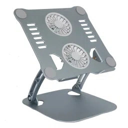 Voltaura Foldable Lightweight Laptop Riser for Work, Study & Travel - Portable & Durable Z14 Ergonomic Adjustable Alloy, Foldable, Height Adjustable, Anti-Slip Design Laptop Stand-14