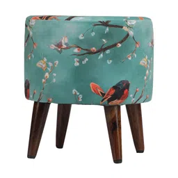 GLOBALLY INDIAN Set Of 2 Printed Round Puff Ottomans image 4