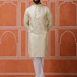 Vardha Men Embroidered Sequinned Grandeur & Majestic Artwork Kurta-image-7