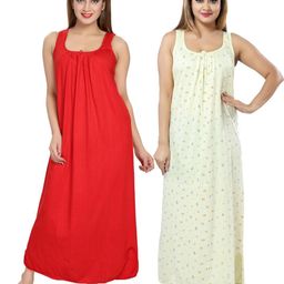 Inner Beats Pack Of 2 Cotton Blend Nightdress-picture-42