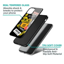 QRIOH Danger Signs Glass Printed IQOO 13 5G Back Case image 5