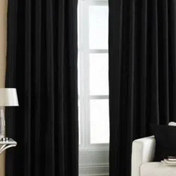 BELLA TRUE Black 2 Pieces Long Door Curtains-image-58