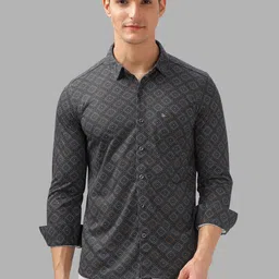 BULLMER Men Spread Collar Abstract Printed Cotton Casual Shirt-picture-5