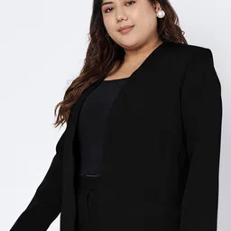 BRINNS Notched Lapel Open Front Blazer image 3