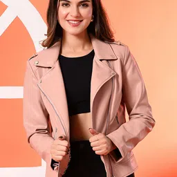 TBOJ Women Leather Lightweight Crop Outdoor Leather Jacket-picture-28