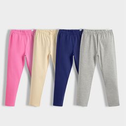 Orange Sugar Infant Girls Pack Of 4 Breathable Ankle-Length Leggings-image-20