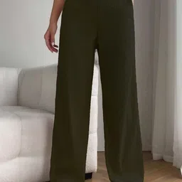 Visit Wear Women Relaxed Fit Mid-Rise Trousers-picture-6