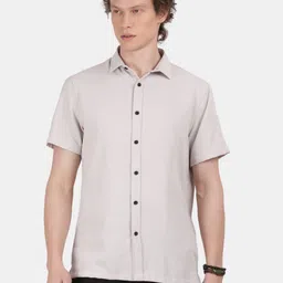 Blu MNKY Men Smart Solid Spread Collar Slim Fit Casual Shirt-image-28