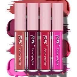 FOPE Set Of 4 Pout Perfect Long Lasting Rich Matte Liquid Lipstick - 4 ml Each-3