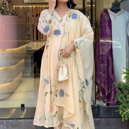CaniBani Women Pure Cotton Embroidered Kurta Sets-image-30