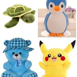 COMBO OF 4 PIKACHU BLUE PENGUIN TURTLE & BLUE CAP TEDDY FOR KIDS - 20 cm-image-75