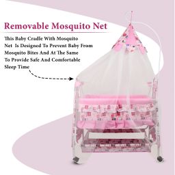 crew4 Cradle for baby boy and girls. Cradle With Swing And Mosquito Net . image 3