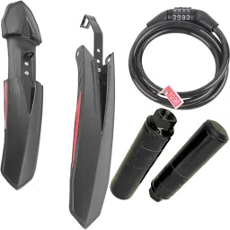 Front & Rear Cycle Mudguard With Cycle Side Footrest & Chain Number Lock Full Length Front & Rear Fender-23