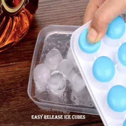 pw pencilwala Silicon ice cube easy release push up tray|21 cavities ice cube tray Blue, Multicolor Silicone Ice Cube Tray image 5