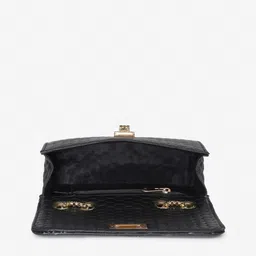 FARGO Black PU Structured Sling Bag with Quilted image 5