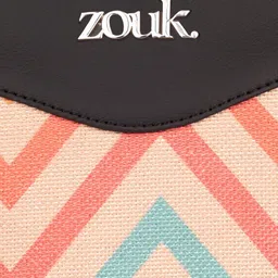 ZOUK WavBeach Printed Structured Jute Handheld Bag Up to 14 inch image 5