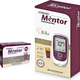 Mentor Blood Glucose Monitor with 50 Strips Glucometer-24
