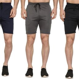 Pack of 3 Solid Men Multicolor Regular Shorts-15