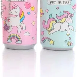 elecsera Wet Wipes Tissue Can for Cleaning Face Body for Kids (Set of 2, Multicolor)-picture-8