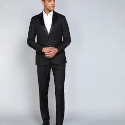 Men 2PC SB 2 BTN PEAK LPL - CONT FIT Solid Suit-image-80