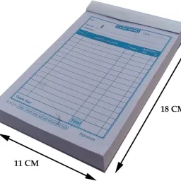 Cash Memo BILL BOOK 100 +100 CARBON Pages ( 18X11 CM ) A5 Cash Memo Unruled 200 Pages-25