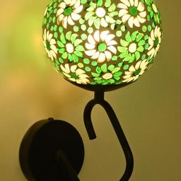 SOMIL Green Printed Cylinder Shaped Glass Wall Lamp-image-44