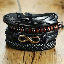 The Roadster Lifestyle Co. Set Of 4 Silver-Plated Leather Multistrand Bracelet-image-80