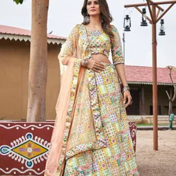 PAYAL CREATION Embroidered Unstitched Lehenga & Semi-Stitched Blouse With Dupatta image 2