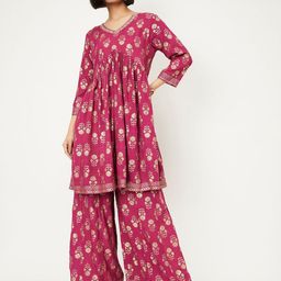 max Floral Printed V-Neck Kurta with Salwar-picture-15