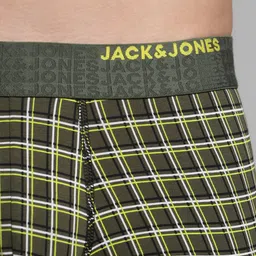 Jack & Jones Men Pack Of 2 Checked Cotton Outer Elastic Trunk image 3