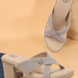Simplex Footwear Textured Block Heels-image-78