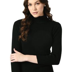 Klart Women Ribbed High Neck Pullover Sweater-image-60